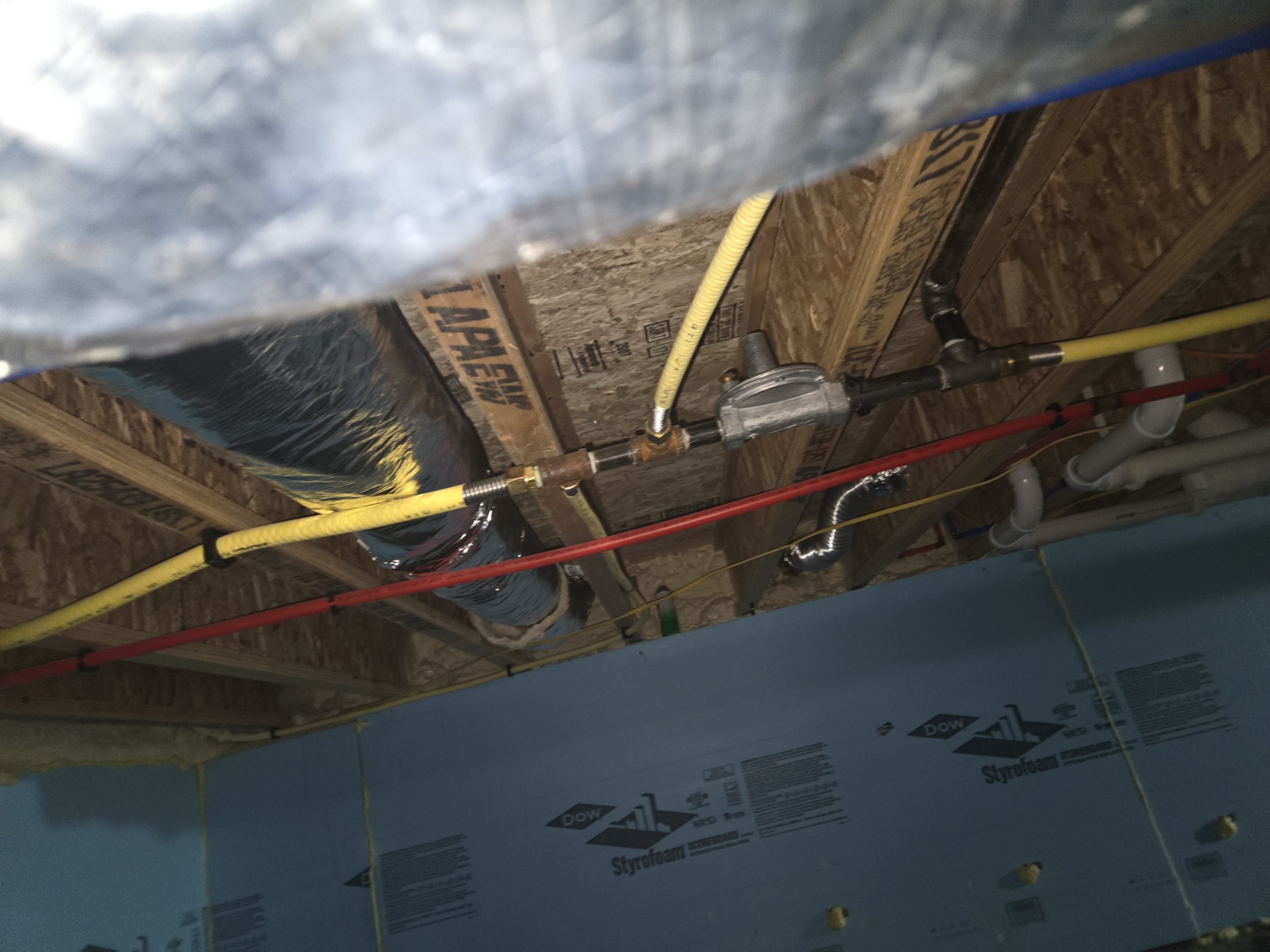 Crawlspace water and gas lines inspected during an emergency call